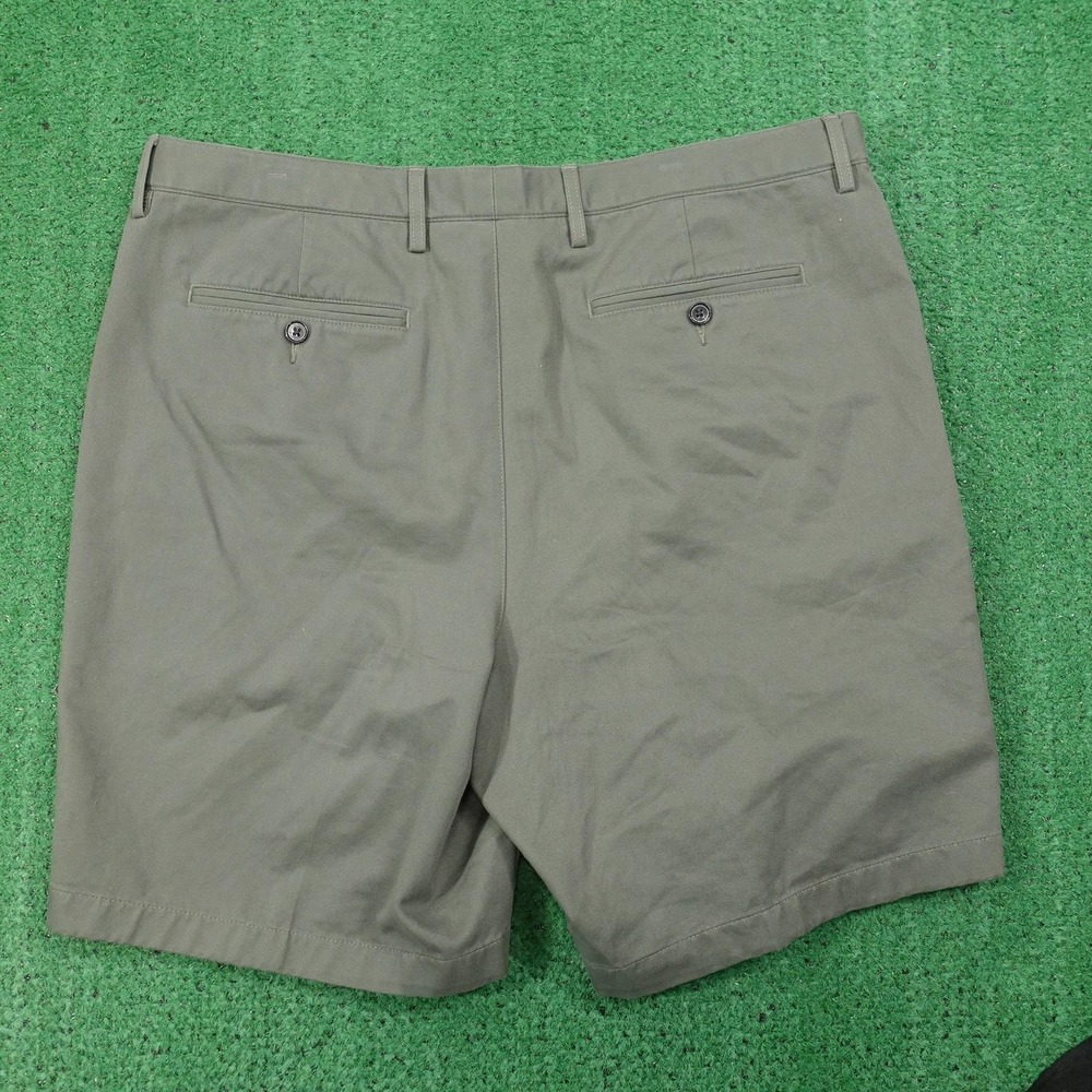 Lands' End Shorts Mens 40 Green Chino Cotton Flat Front Classic Fit - Picture 3 of 6
